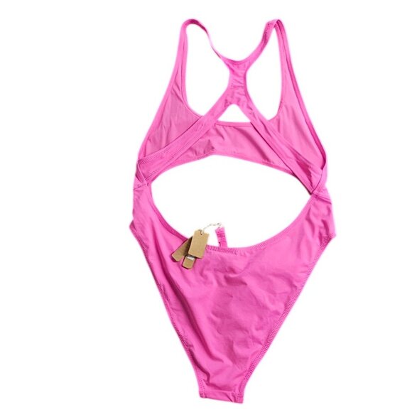 SKIMS Signature Swim Cutout Monokini, One Piece, Pink, Bathing Suit, Size XL - Picture 2 of 9